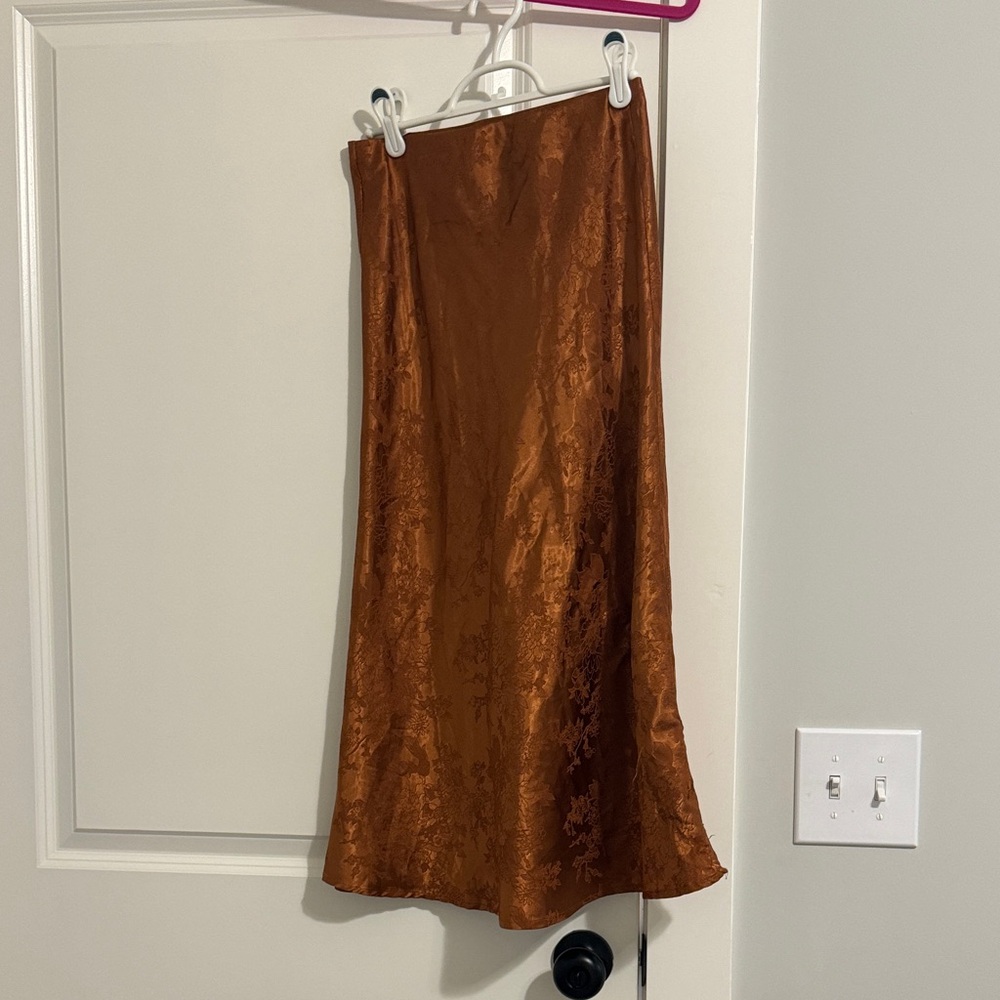 Elegant Orange Floral Skirt